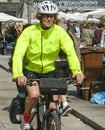 Woman on the bike in the street,porto