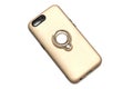 A metallic gold painted smartphone rear cover
