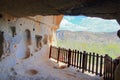 View from inside the cave of the monastery Selim in Cappadocia