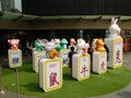 The twelve Chinese Zodiac signs on display at Singapore Chinatown Point