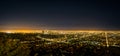 Panorama Los Angeles LA City Night view from Griffith Observator