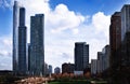 Photo of tall buildings from South Loop in Chicago