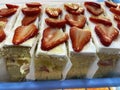 Tempting Strawberry Cakes at a Bakery