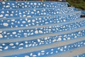 this photo is about the texture of the blue stairs