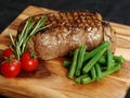 Delicious sirloin steak dinner Royalty Free Stock Photo
