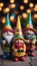 Photo Of Three Cinco De Mayo Gnomes. Generative AI