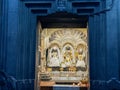 A photo of three statues of Rama, Sita and Lakhmana Hindu gods of kala Ram temple in Nashik