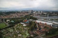 Photo of top view on city from Atomium in Brussels Royalty Free Stock Photo