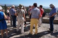 Tourists at the Overlook in Albaicin in Granada Spain