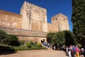 Alcazaba Fortress Line at the Alhambra in Granada Spain Royalty Free Stock Photo