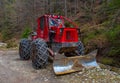 Photo of a tracktor used for winching wood.