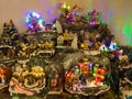 Traditional Miniature of christmas village in the shop