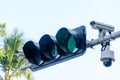 Photo of traffic light and cctv camera Royalty Free Stock Photo