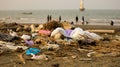 Photo of trash on the beach: Beach litter captured in distressing photograph
