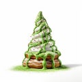 Churros Christmas Tree With Green Frosting And Sprinkles Royalty Free Stock Photo