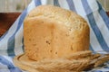 Photo of tsaty wheat bread with flaxseeds Royalty Free Stock Photo