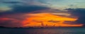 Photo twilight sky background. Colorful Sunset sky and cloud. Vivid sky in twilight time background. Fiery orange sunset sky. Beau Royalty Free Stock Photo