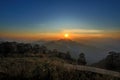 Photo twilight sky background. Colorful Sunset sky and cloud. Vivid sky in twilight time background. Fiery orange sunset sky. Royalty Free Stock Photo