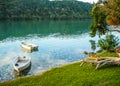 Photo of two little boats on the Gonubie river, South Africa at sunset Royalty Free Stock Photo