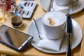 Photo of a typical italian breakfast: coffee and sweets Royalty Free Stock Photo