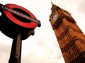 Underground sign and Big Ben Royalty Free Stock Photo