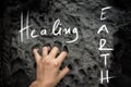 Healing Earth Handwriting Motto On A photo