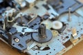 Photo of used tape player mechanism Royalty Free Stock Photo