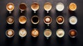 Photo of a variety of coffee cups on a table