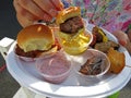 Samples From the Food Tent at the Festival in Summer