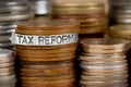 Coin Stacks with Tax Reform Concept