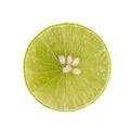The Photo of a vegetable, lime, on a white background, taken with a 45Mp high resolution camera Royalty Free Stock Photo