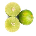 The Photo of a vegetable, lime, on a white background, taken with a 45Mp high resolution camera Royalty Free Stock Photo