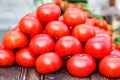 Photo of very fresh tomatoes presented on the market.