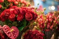 A photo of a vibrant assortment of flowers arranged in a vase, adding color and beauty to any space, A flower shop filled with Royalty Free Stock Photo