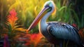 Vibrant Zbrush Style: Hyper-realistic Pelican Portrait With Unreal Engine 5