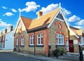 Victorian building architecture home house era bricks school yard gates town city village