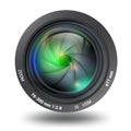 Photo video Camera lens isolated front view