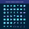 Photo video  flat style design icon set vol1 Royalty Free Stock Photo