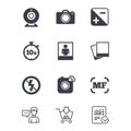 Photo, video icons. Camera, photos and frame.