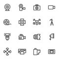 Photo and video line icons set Royalty Free Stock Photo