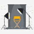Photo videoporodaction studio yellow chair