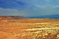 Photo of view of the Dead sea from a height from Masada Royalty Free Stock Photo