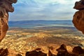 Photo of view of the Dead sea from a height from Masada Royalty Free Stock Photo