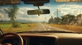 Hyper-realistic Atmospheres A Car Driving In The Country