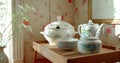 A photo of a vintage tea service Royalty Free Stock Photo