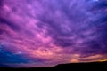 Photo of a violet sunset with clouds Royalty Free Stock Photo