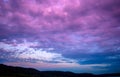 Photo of a violet sunset with clouds Royalty Free Stock Photo