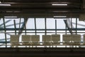 A line of waiting chairs in the airport Royalty Free Stock Photo