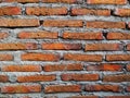 Photo of a wall made of red brick and a mixture of cement and sand which is usually used for building walls, houses and others Royalty Free Stock Photo