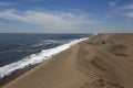 Photo of Walvis bay where sand of Namib meet the sea